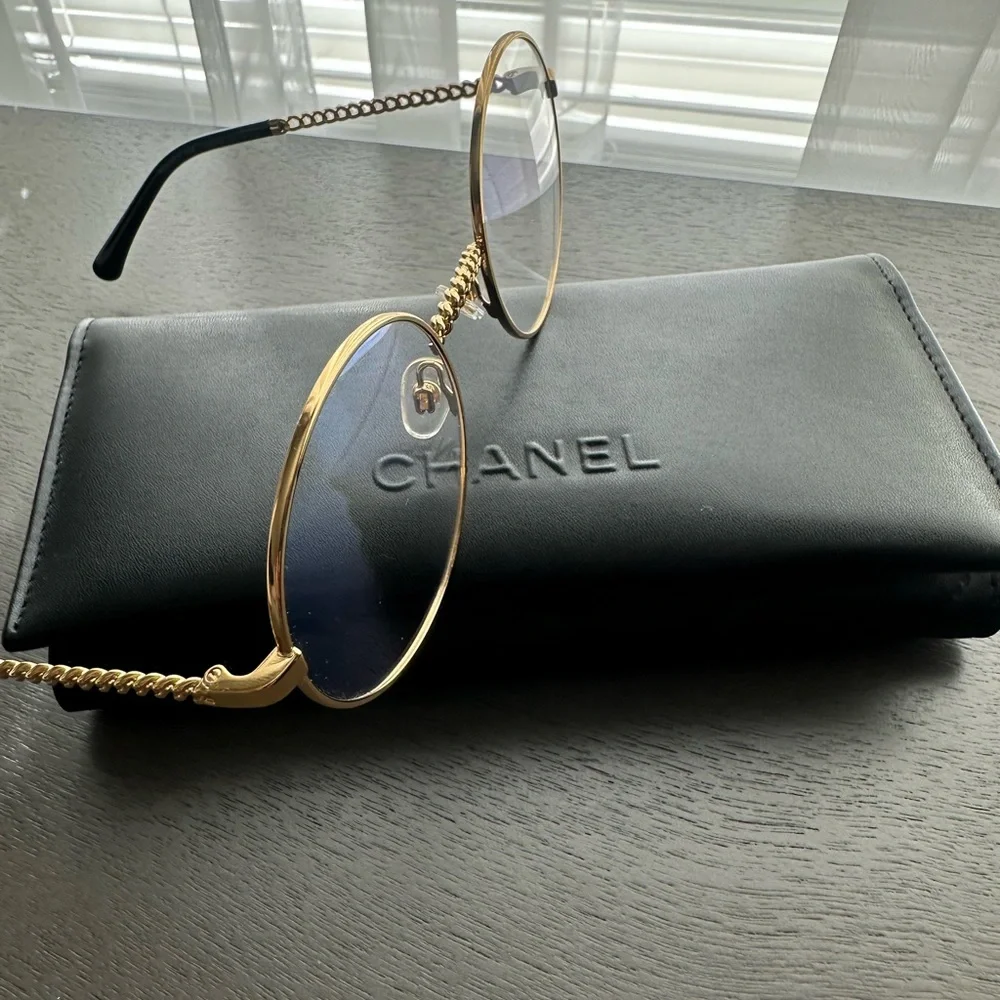 Chanel Round Eye Glasses with Gold Frame - Picture 5 of 7